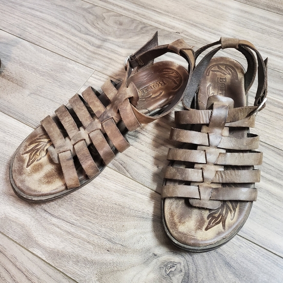 Distressed Leather Gladiator Sandals - Picture 2 of 5